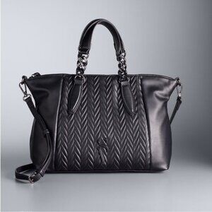 NWT Simply Vera Wang Graham Soft Satchel Black